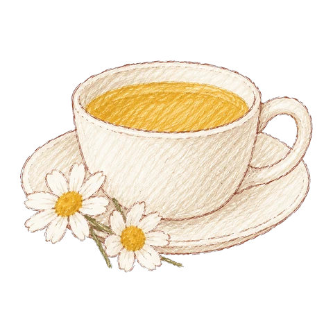 캐모마일 찻잔 그림