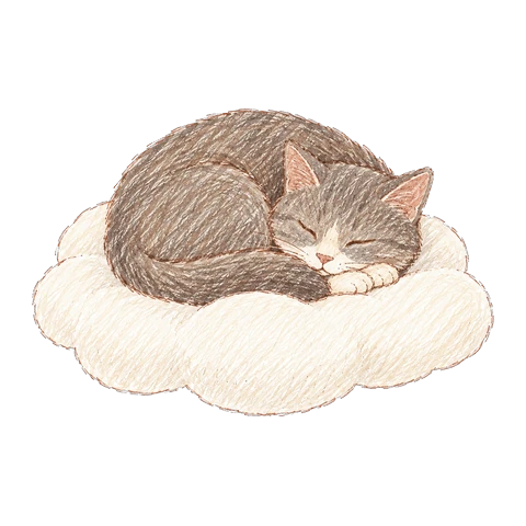 구름 위에서 자는 고양이 그림
